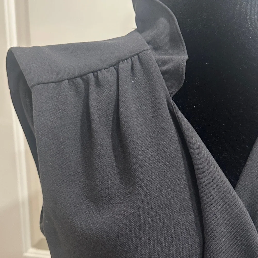 Rebecca Taylor Charcoal Grey Mini Faux Wrap Dress 4 - Picture 4 of 9